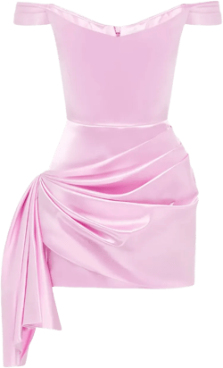 off-shoulder draped mini dress