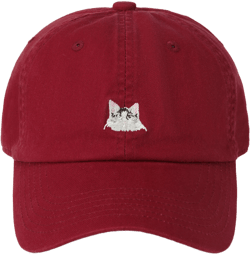 CAT EMBROIDERED BASEBALL CAP