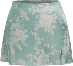 Mid Rise Floral Split Mini Skirt
