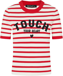 Embroidered Logo Striped Top