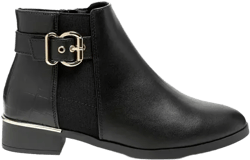 Frothy Buckled Ankle Boots With Croc Detail