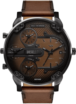Men's Mr. Daddy Slim Quartz Three-Hand Date Brown Leather Watch, 54mm