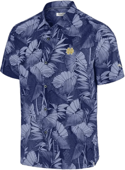 Men's Blue Notre Dame Fighting Irish Coast Nuevo Fronds Button-Up Shirt