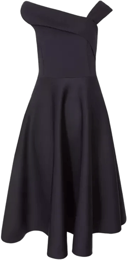 Women's Scuba Asymmetric Midi Skater Dress