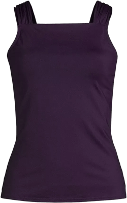 Women's Cap Sleeve High Neck Tankini Swimsuit Top