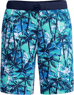 Speedo Men's Hawaiian Sky Bondi Basin Palm Print Drawstring 9" Boardshorts