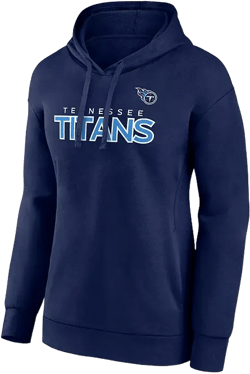 Women's Navy Tennessee Titans Iconic Cotton Fleece Checklist Pullover Hoodie