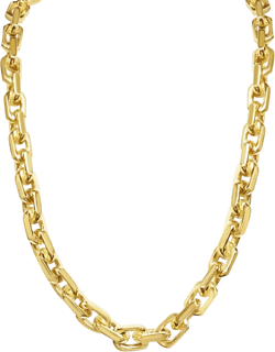 Fancy Rolo Solid Gold Handmade Necklace , 11mm, 16-30 Inch
