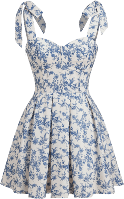 Sweetheart Floral Lace Up Pleated Mini Dress