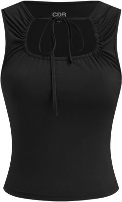 CDR Ruched Tie Front Tank