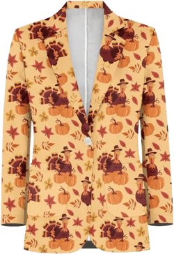 One Button Casual Suit Blazer for Men Party Wedding Prom Dinner Suit Lightweight Jackets Sportcoats with Pockets XX-Large Turkey Pumpkin Maple Leaf