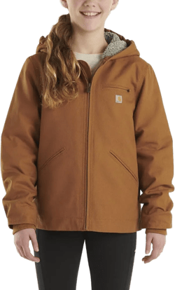 Carhartt Kid's CP9547 Canvas Insulated Hooded Jacket - Girls