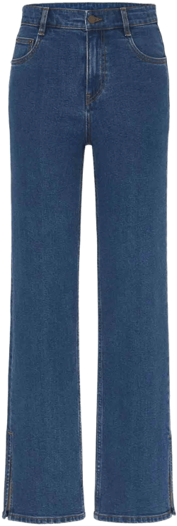 Side Slit Straight Jeans