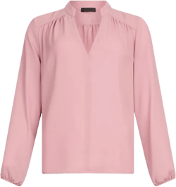 mandarin-collar V-neck blouse
