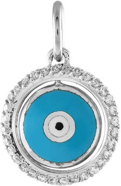 18K white gold Evil Eye pendant 