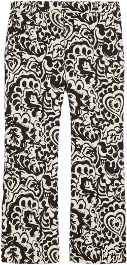 floral-print high-waisted trousers