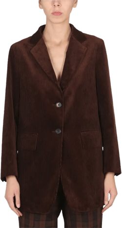 Single-breasted Jacket In Brown