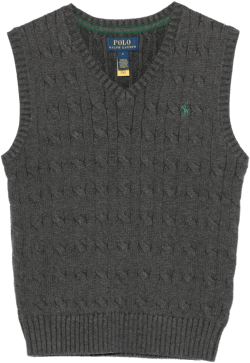 cable-knit V-neck sweater vest