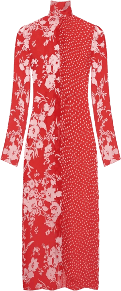floral-polka dot print maxi dress