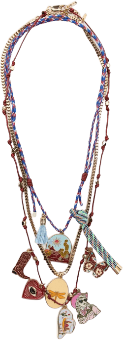 3-PACK CORD CHAIN MEDALLION NECKLACES