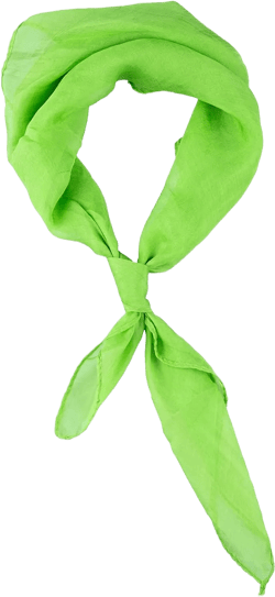 Square Neck Scarf Handkerchief Satin Ribbon Scarf for Women Girls Costume Halloween Chiffon Green 26"x26"