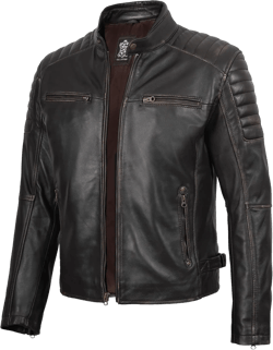Decrum Real Leather Jacket Men - Casual Stylish Lambskin Leather Jackets for Men XX-Large Felix - Distressed Brown Leather Jacket Men