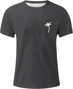 WENKOMG1 Graphic Tshirts Shirt for Men Printed Solid Color Casual Tee Shirt Summer Short Sleeve Loose Fit Tees XX-Large Dark Gray 4