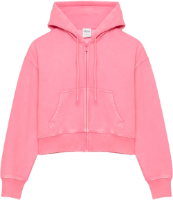 COZY SWEATFLEECE BOYFRIEND BOXY ZIP HOODIE
