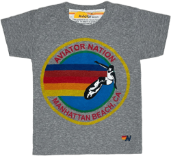 KID'S AVIATOR NATION MANHATTAN BEACH TEE - HEATHER GREY