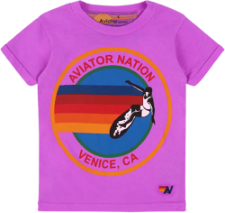 KID'S AVIATOR NATION TEE - NEON PURPLE