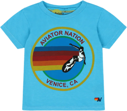 KID'S AVIATOR NATION TEE - NEON BLUE
