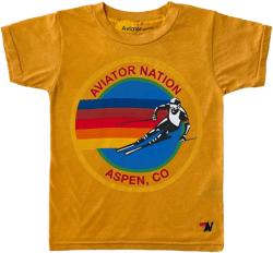 KID'S AVIATOR NATION ASPEN TEE - GOLD