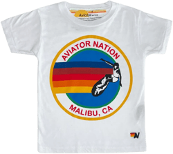 KID'S AVIATOR NATION MALBU TEE - WHITE