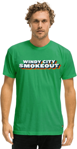 WINDY CITY SMOKEOUT 2025 CREW TEE SHIRT - KELLY GREEN