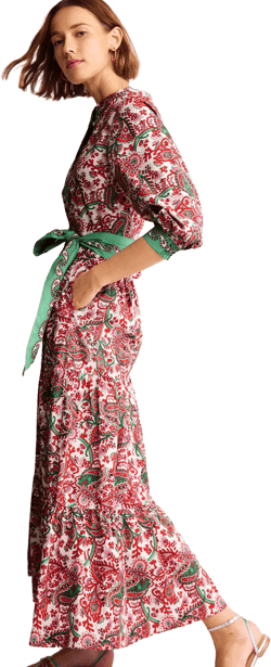 Alba Tiered Cotton Maxi Dress-Multi, Fantastical