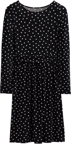 Abigail Jersey Dress-Black and Milkshake, Spot
