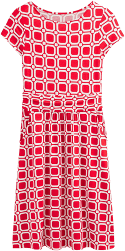 Amelie Jersey Dress-Hot Pepper, Block Cube