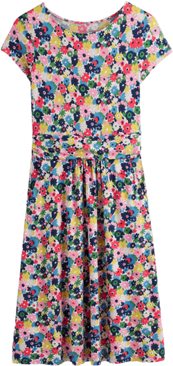 Amelie Jersey Dress-Multi, Paintbox Ditsy