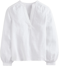 Alice Linen Top-White