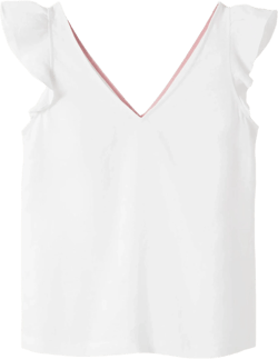 Andrea Linen Top-White