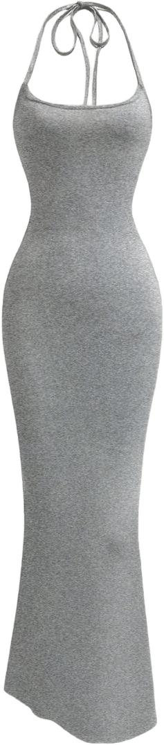 Elegant Backless Halter Fishtail Dress in Solid Colors – Perfect for Special Occasions