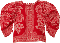 Flora Tapestry Red Blouse