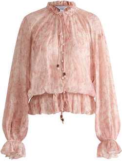 Kelena Flora Print Blouse in Crepe Georgette
