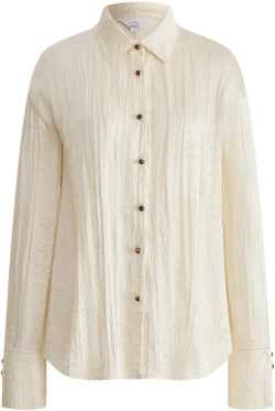 Chiara Crinkled Shirt in Pleated Satin