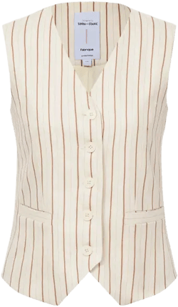Burnham Striped Suit Vest in Linen