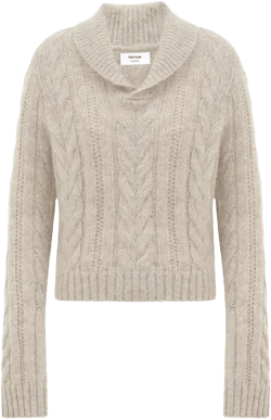 Moon Lapel Sweater in Kid Mohair-Wool Knit