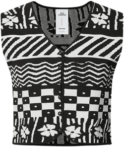 Lana Jacquard Vest in Cotton Viscose Blend Knit
