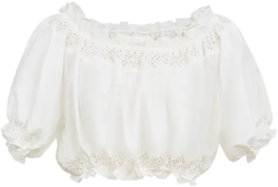 Luise Off-Shoulder Puff Sleeve Top in Silk Cotton