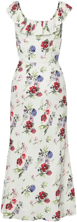 Cici Flora Printed Ruffle Dress in Viscose