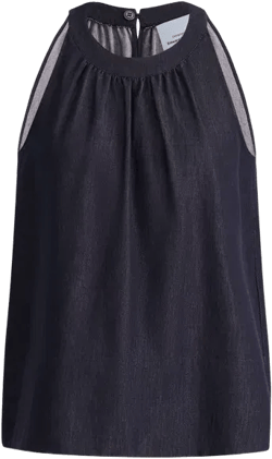 Kyra Sleeveless Vest Top in Lyocell Denim